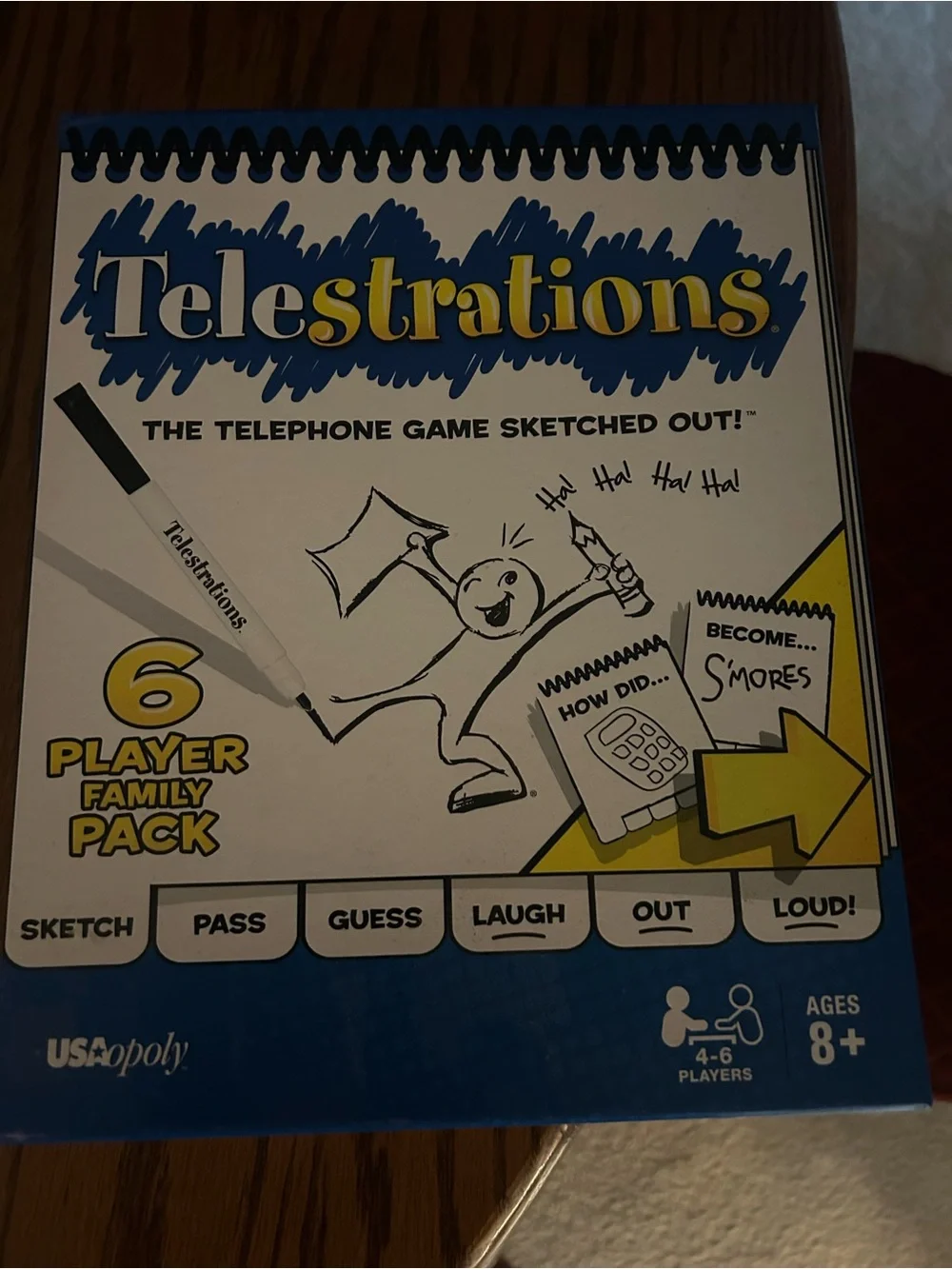 Telestrations 6-Player Family Pack Party Game - Blue & Yellow